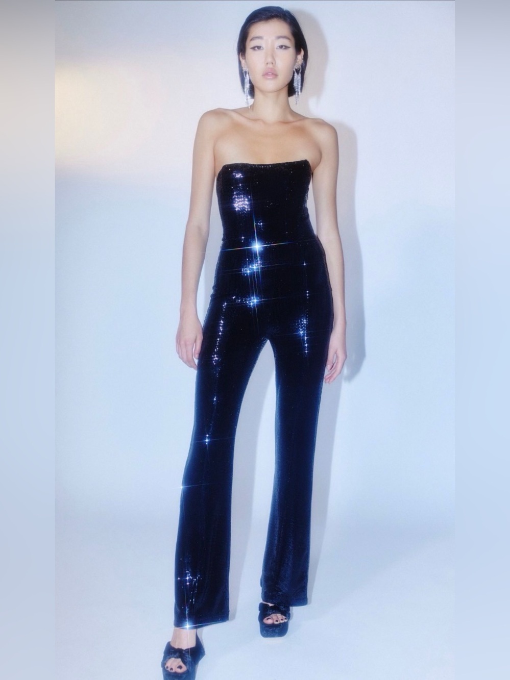 UO Spotlight Sequin Corset Jumpsuit